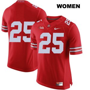 Women's NCAA Ohio State Buckeyes Mike Weber #25 College Stitched No Name Authentic Nike Red Football Jersey ML20Q20XP